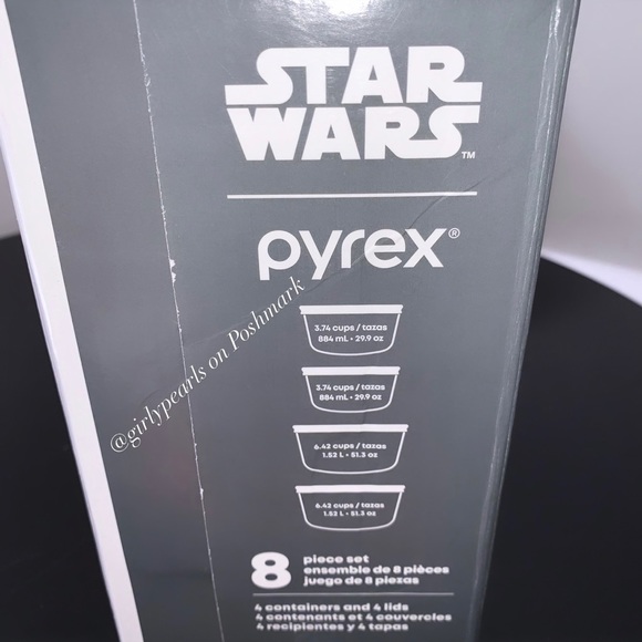 Pyrex Star Wars Containers 8 Piece Set NEW - Picture 4 of 5